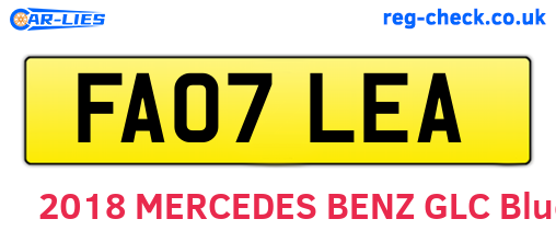 FA07LEA are the vehicle registration plates.
