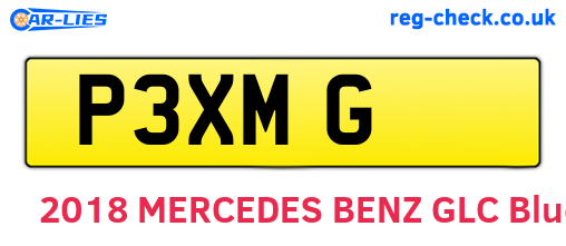 P3XMG are the vehicle registration plates.