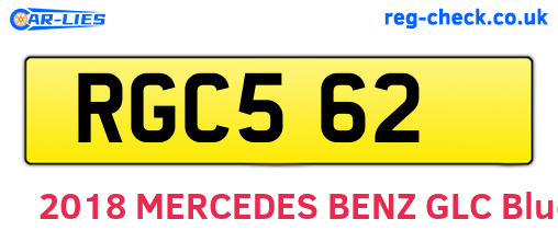 RGC562 are the vehicle registration plates.