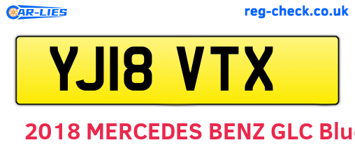 YJ18VTX are the vehicle registration plates.