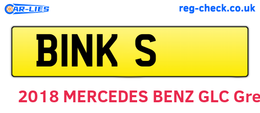 B1NKS are the vehicle registration plates.