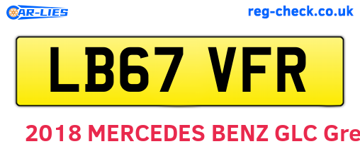 LB67VFR are the vehicle registration plates.