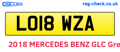 LO18WZA are the vehicle registration plates.