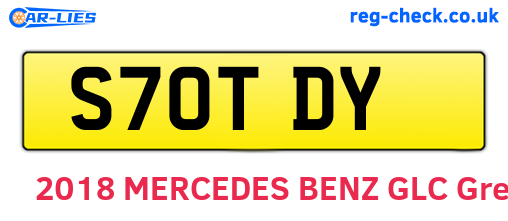 S70TDY are the vehicle registration plates.