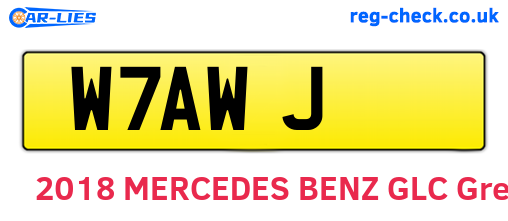W7AWJ are the vehicle registration plates.