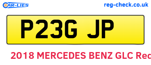 P23GJP are the vehicle registration plates.