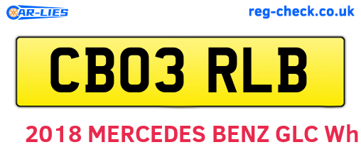 CB03RLB are the vehicle registration plates.