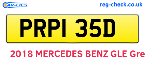 PRP135D are the vehicle registration plates.