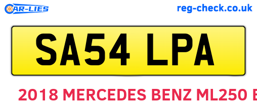SA54LPA are the vehicle registration plates.