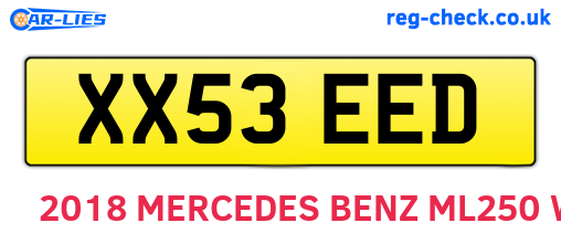 XX53EED are the vehicle registration plates.
