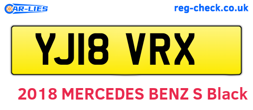 YJ18VRX are the vehicle registration plates.