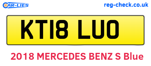 KT18LUO are the vehicle registration plates.