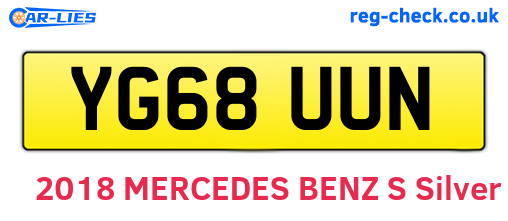 YG68UUN are the vehicle registration plates.