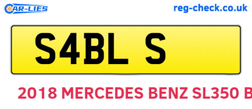 S4BLS are the vehicle registration plates.