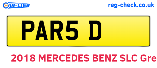 PAR5D are the vehicle registration plates.