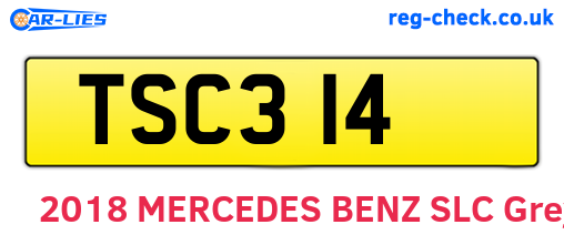 TSC314 are the vehicle registration plates.