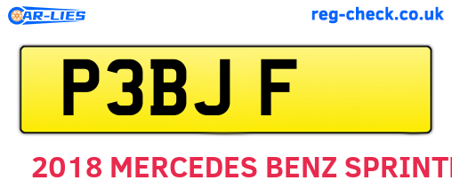 P3BJF are the vehicle registration plates.