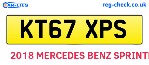 KT67XPS are the vehicle registration plates.