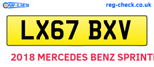 LX67BXV are the vehicle registration plates.