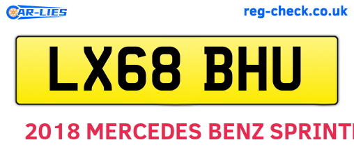 LX68BHU are the vehicle registration plates.