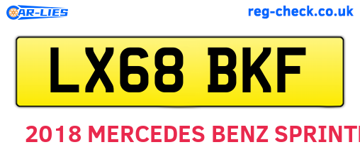 LX68BKF are the vehicle registration plates.