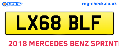 LX68BLF are the vehicle registration plates.