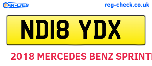ND18YDX are the vehicle registration plates.