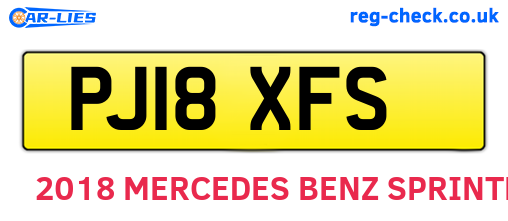 PJ18XFS are the vehicle registration plates.