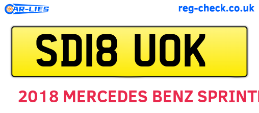 SD18UOK are the vehicle registration plates.