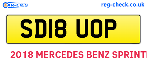 SD18UOP are the vehicle registration plates.