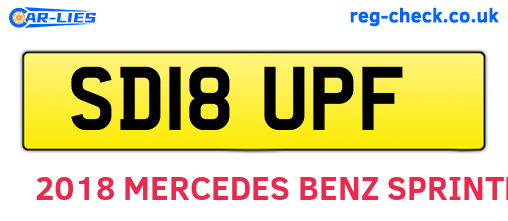 SD18UPF are the vehicle registration plates.