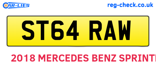 ST64RAW are the vehicle registration plates.