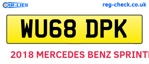 WU68DPK are the vehicle registration plates.