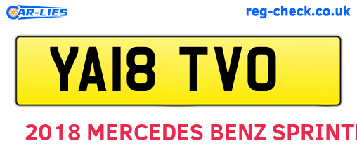 YA18TVO are the vehicle registration plates.