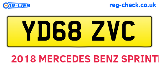 YD68ZVC are the vehicle registration plates.