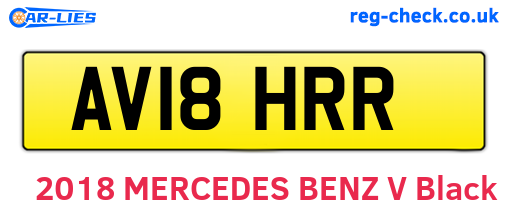 AV18HRR are the vehicle registration plates.