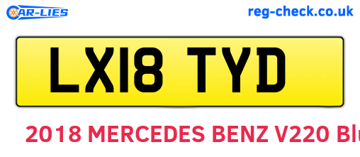 LX18TYD are the vehicle registration plates.