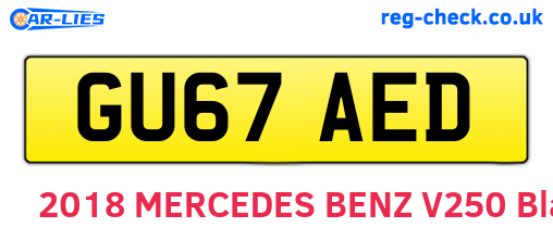 GU67AED are the vehicle registration plates.