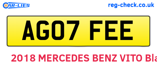 AG07FEE are the vehicle registration plates.