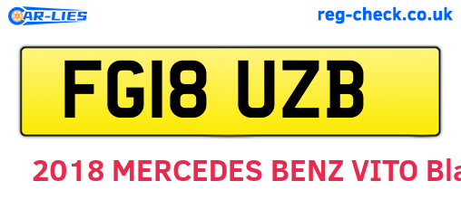 FG18UZB are the vehicle registration plates.
