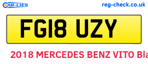 FG18UZY are the vehicle registration plates.