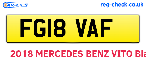 FG18VAF are the vehicle registration plates.