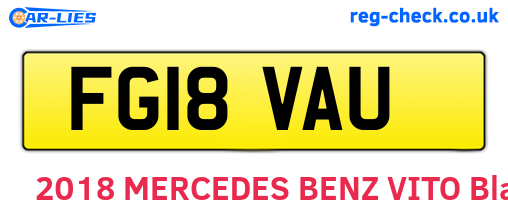 FG18VAU are the vehicle registration plates.