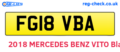 FG18VBA are the vehicle registration plates.