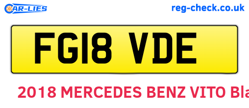 FG18VDE are the vehicle registration plates.