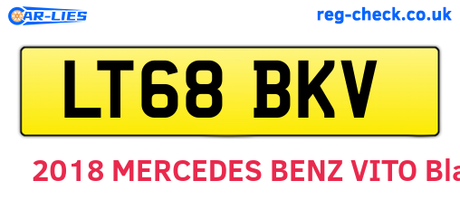 LT68BKV are the vehicle registration plates.
