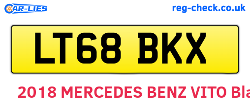 LT68BKX are the vehicle registration plates.