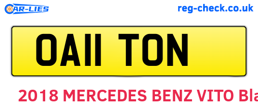 OA11TON are the vehicle registration plates.