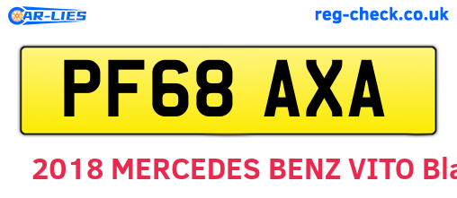 PF68AXA are the vehicle registration plates.
