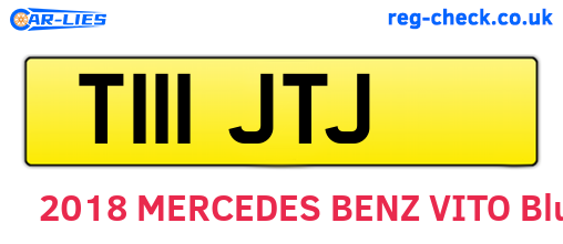 T111JTJ are the vehicle registration plates.